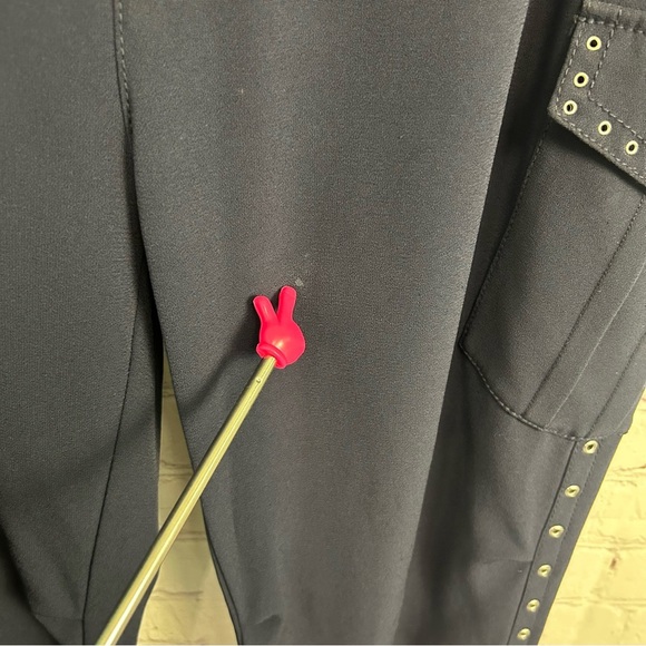 10 Crosby Derek Lam trendy navy blue preppy grommet embellished pants size 8 - Picture 9 of 13